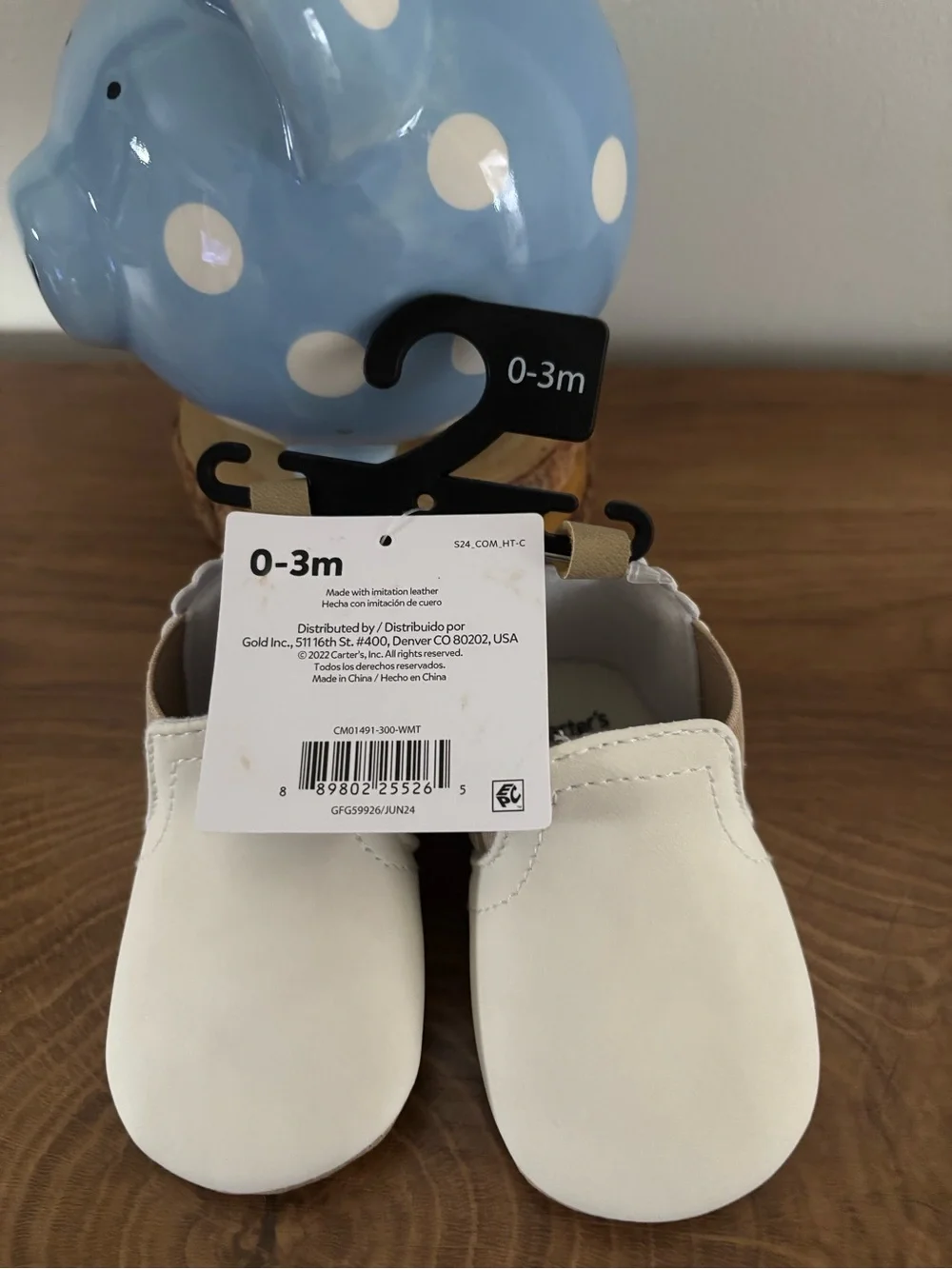 Carter's White Baby Soft Slip-On Shoes